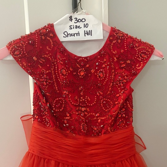 Sherri Hill Red Embellished Pageant Gown for Girls - Picture 5 of 7